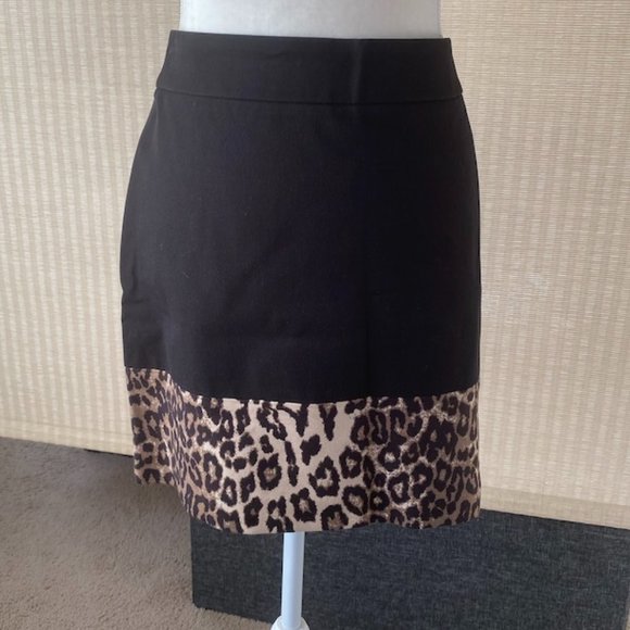 Banana Republic Black/Leopard Skirt - Picture 1 of 4